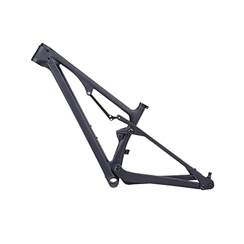 Mountain Bike Frames : HENGSEN Bicycle Frame, Mountain Bike Frame with Carbon Fiber Suspension Full Suspension Boost Bicycle Accessories, Black