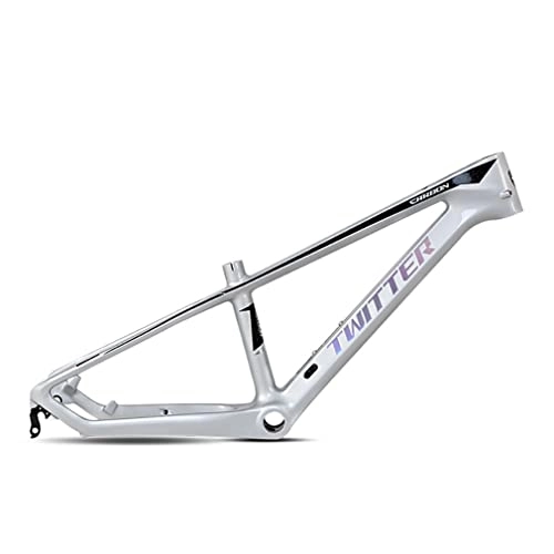 Mountain Bike Frames : HIMALO 20er BMX Frame 10.5'' Carbon Fiber MTB Bike Frame QR 135mm Disc Brake Frame Internal Routing Unisex (Color : Titanium)