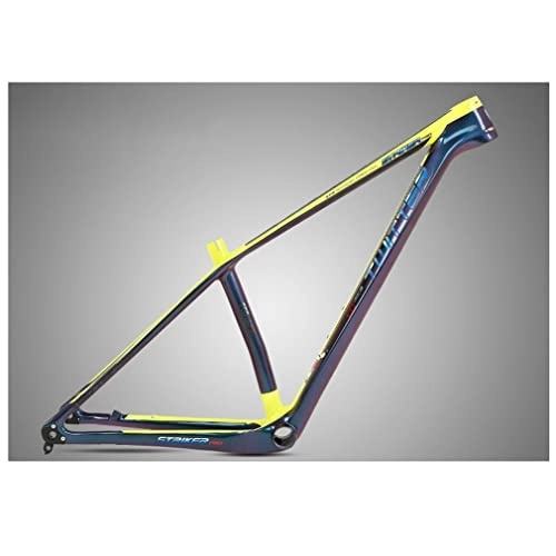 Mountain Bike Frames : HIMALO 27.5er 29er Carbon Fiber MTB Frame 15'' / 17'' / 19'' Hardtail Mountain Bike Frame Disc Brake 12x142mm Thru Axle Frame XC Internal Routing (Color : Geel, Size : 27.5 * 17'')