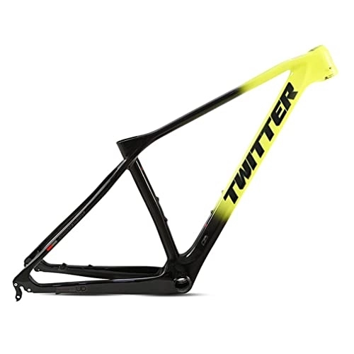Mountain Bike Frames : HIMALO 27.5er 29er MTB Frame Carbon Fiber Hardtail Mountain Bike Frame 15'' / 17'' / 19'' Disc Brake Frame QR 135mm XC AM Internal Routing (Color : Geel, Size : 27.5 * 15'')