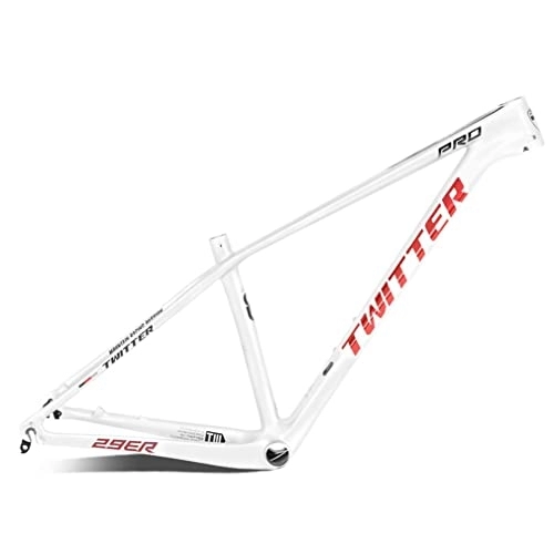 Mountain Bike Frames : HIMALO Carbon Fiber Hardtail Mountain Bike Frame 27.5er 29er Disc Brake MTB Frame 15'' / 17'' / 19'' Internal Routing QR 135mm (Color : White, Size : 29 * 19'')