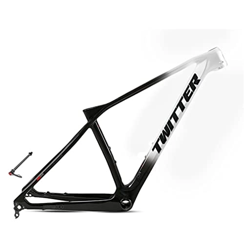 Mountain Bike Frames : HIMALO Carbon Fiber MTB Frame 27.5er 29er XC Hardtail Mountain Bike Frame 15'' / 17'' / 19'' Disc Brake Frame Thru Axle 148mm Universal 142mm (Color : Silver, Size : 27.5 * 19'')