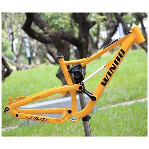 Mountain Bike Frames : HIMALO DH MTB Frame Full Suspension Aluminium Alloy Disc Brake Frame 16.5'' 26er / 27.5er Mountain Bike Frame Thru Axle 12 * 142mm (Color : Orange 27.5 * 16.5'')