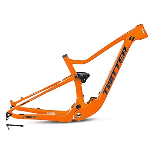 Mountain Bike Frames : HIMALO Mountain Bike Frame Carbon Fiber Trail MTB Frame 27.5 / 29er 15'' / 17'' / 19'' Suspension Frame Travel 120mm Boost Thru Axle 12x148mm Disc Brake XC / AM / DH (Color : Orange, Size : 27.5 * 19'')