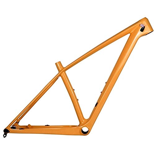 Mountain Bike Frames : HNXCBH Bicycle frameset Carbon Mountain Bike Frame 148 * 12mm Carbon MTB Bicycle Frame 31.6mm Seatpost 15 / 17 / 19" (Color : Orange Color, Size : 15inch Glossy)