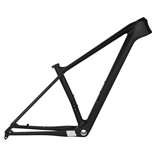 Mountain Bike Frames : HNXCBH Bicycle frameset Carbon MTB Frame Carbon Mountain Bike Frame 148 * 12mm Or 142 * 12mm Thru Axle MTB Bicycle Frame 15 / 17 / 19" (Color : Black Glossy, Size : 17inch 148x12mm)
