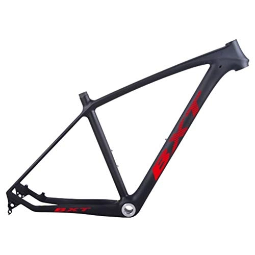 Mountain Bike Frames : HNXCBH Bicycle frameset MTB Carbon Frame 29in Carbon Mountain Bike Frame 142 * 12 Or 135 * 9mm Bicycle Frame 3K Matt / Glossy MTB Frame (Color : Red logo, Size : 17.5inch matt)