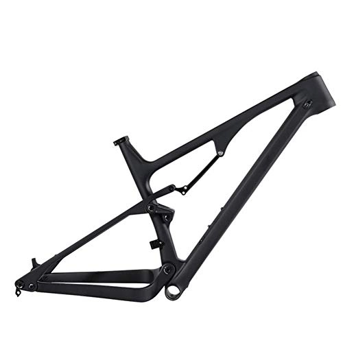 Mountain Bike Frames : HNXCBH Bicycle frameset MTB Frame Carbon Mountain Bike Frame 148 * 12mm Bicycle Frame 27.5 (Color : Black Color, Size : 27.5er 19in Glossy)
