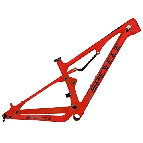 Mountain Bike Frames : HNXCBH Bicycle frameset MTB Frame Carbon Mountain Bike Frame 148 * 12mm Bicycle Frame 27.5 (Color : Red Color, Size : 27.5er 17.5in Glossy)