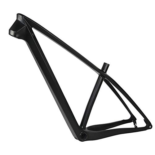Mountain Bike Frames : HNXCBH Bicycle frameset MTB Frame Mountain Bike Carbon Frame 142 * 12mm Thru Axle MTB Carbon Frames Size 15 / 17inch (Color : Black, Size : 27.5er 17inch Glossy)