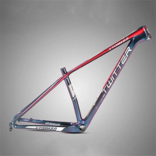 Mountain Bike Frames : Hrsein 18K Carbon Fiber Mountain Bike Frame with Hidden Disc Brake Seat Cool Color Change Paint 27.5"29" Bike Frame, B, 27.5 inches * 17 inches