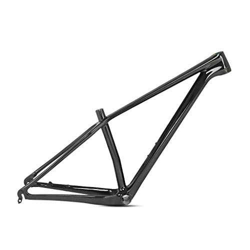 Mountain Bike Frames : Hrsein Carbon fiber mountain frame, 29-inch all-black matte EPS off-road XC frame, highway carbon fiber frame, 29 inches * 17 inches