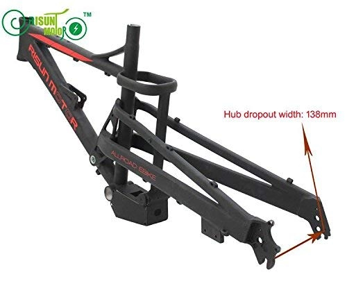Mountain Bike Frames : HYLH Black Color Customized Mustang eBike Frame Our Exclusive Mountain Electric Bicycle Frame With Suspension Fit Seat Tube Battery