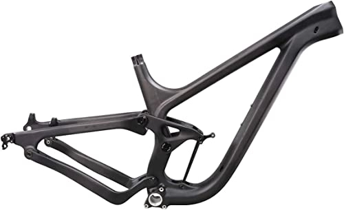 Mountain Bike Frames : ICANIAN 29 Full Suspension Full Carbon MTB Boost Frame P9 XS / S / M / L BSA Mountain Bike Frame 148 x 12 mm Thrust Axle (M)