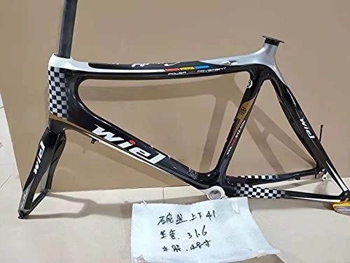 Mountain Bike Frames : juqingshanghang1 Cycling Equipment Bicycle Suspension Fork 48 Cm Full Carbon Road Bicycle Frame With Fork for bike (Color : Black, Size : 48cm)