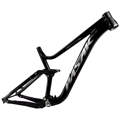Mountain Bike Frames : KLWEKJSD 16'' / 18'' Softail Mountain Bike Frame 27.5 / 29in MTB BOOST Frame Thru Axle 12 * 148mm Downhill DH AM Bike Frame For 3.0 Tire (Color : Black B, Size : 16x27.5in)