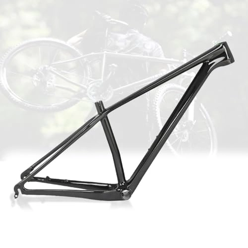 Mountain Bike Frames : KLWEKJSD Full Carbon Fiber 27.5er 29er MTB Frame 15.5'' / 17'' / 19'' Mountain Bike Frame Disc Brake Quick Release 9X135mm BB92 Internal Routing (Color : Glossy black, Size : 29X15'')