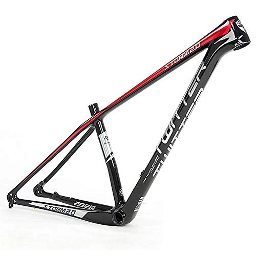 Mountain Bike Frames : KYEEY Bicycle Frame Set Carbon Fiber Barrel Shaft Mountain Frame 27.5 Inch 29 Inch High Modulus 18K Bicycle Carbon Frame Black Bicycle Accessories (Color : Black, Size : 27.5Inch)