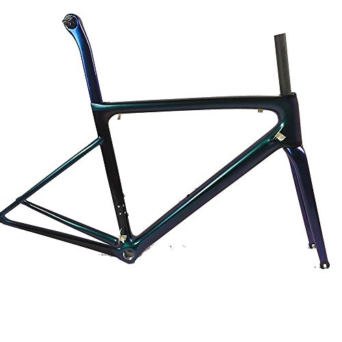 Mountain Bike Frames : KYEEY Bicycle Frame Set Carbon Fiber Frame Carbon Fiber Composite Carbon Fiber Bicycle Black Bicycle Accessories (Color : Black, Size : One size)