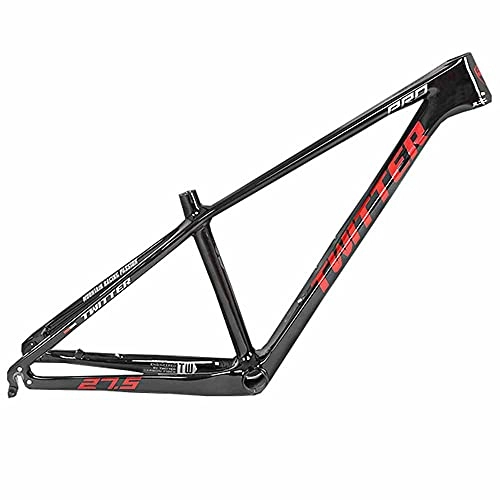 Mountain Bike Frames : LJHBC Bike Frame Carbon Frameset 27.5 / 29in Mountain bike frame bicycle Bicycle Accessories With headset and tail hook (Color : Black, Size : 27.5x15in)