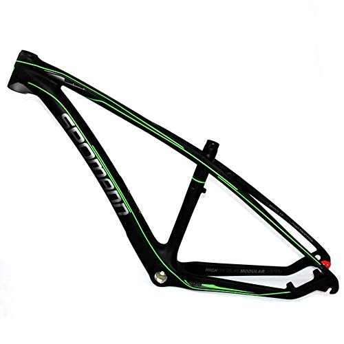 Mountain Bike Frames : LJHBC Bike Frames 26 / 27.5ER Mountain bike frame T800 carbon fiber Ultralight frame Seat tube 31.6mm Quick release tail hook (Color : Green, Size : 26x15.5in)