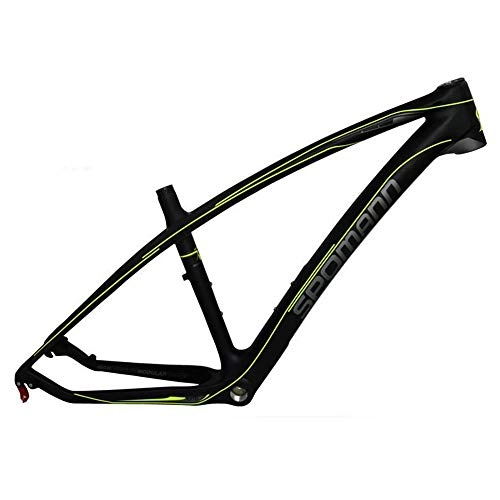 Mountain Bike Frames : LJHBC Bike Frames 26 / 27.5ER Mountain bike frame T800 carbon fiber Ultralight frame Seat tube 31.6mm Quick release tail hook (Color : Yellow, Size : 26x19.5in)