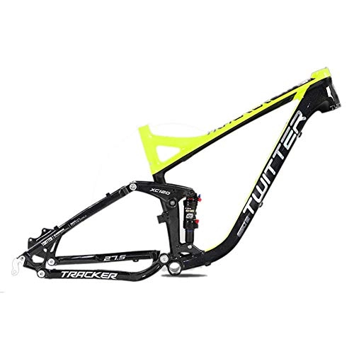 Mountain Bike Frames : MAIKONG Aluminum alloy Suspension Mountain Bicycle Frame Soft tail frame AM with shock absorber Lightweight MTB Frame 27.5 MTB Bicycle Frame Internal Cable Routing XC off-road level, Yellow, 19