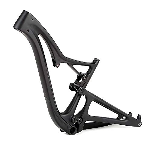 Mountain Bike Frames : MehuangFeng Bicycle Frame The Carbon Fiber Soft Tail Mountain Frame Is Fully Suspended 27.5 Inches Inside The Mountain Bike Rack Road Bike Frame (Color : Black, Size : 27.5Inch)