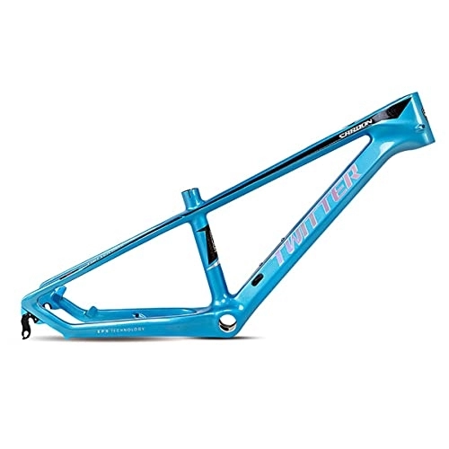 Mountain Bike Frames : Mountain Bike Frame 20in Carbon Fiber BMX / MTB Frame 10.5 Inch Disc Brake Bicycle BSA68 Frame Quick Release Rear Spacing 135mm For Children's Cross-country Bike (Color : Blue, Size : 20in)