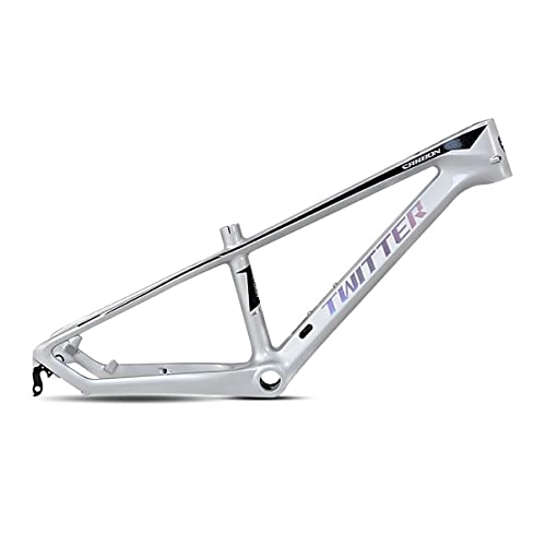 Mountain Bike Frames : Mountain Bike Frame 20in Carbon Fiber BMX / MTB Frame 10.5 Inch Disc Brake Bicycle BSA68 Frame Quick Release Rear Spacing 135mm For Children's Cross-country Bike (Color : Titanium, Size : 20in)