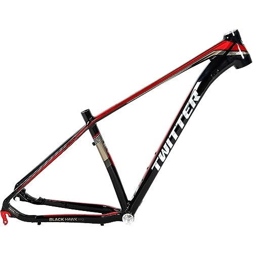 Mountain Bike Frames : Mountain Bike Frame 27.5 / 29er Hardtail Mountain Bike Frame 15'' 17'' 19'' Aluminum Alloy Bicycle Frame Quick Release 135mm Straight Headset Routing Internal ( Color : Black red , Size : 27.5x19'' )