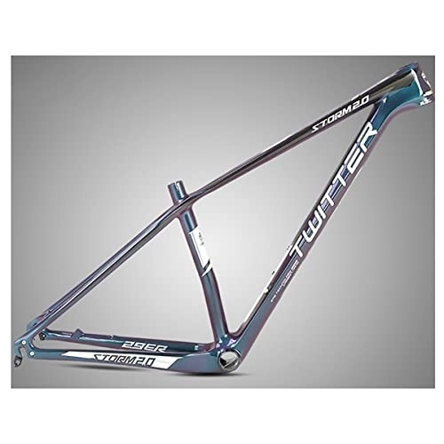 Mountain Bike Frames : Mountain Bike Frame 27.5er Carbon Fiber Disc Brake Bicycle Frame 15'' / 17'' XC MTB Frame Quick Release 135mm BB92 Routing Internal (Color : Svart, Size : 17x27.5'')