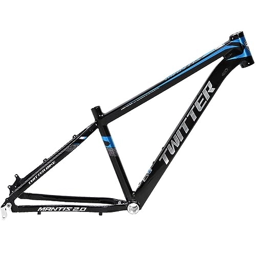 Mountain Bike Frames : Mountain Bike Frame 27.5er29er Aluminum Alloy MTB Frame 15.5''17''19'' Disc Brake QR135mm Routing Internal With BB68 For Mountain Bike (Color : Black blue, Size : 27.5x17'')