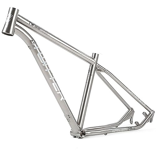 Mountain Bike Frames : Mountain Bike Frame 29 Inch Titanium Alloy Bicycle Frame 15.5''17''19'' Disc Brake Bicycle Frame QR135mm MTB Frame BB68 Internal Routing Unisex (Size : 29x19'')