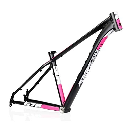 Mountain Bike Frames : Mountain Bike Road Bike Frameset, AM / XM679 Frame, 26 / 27.5 / 29 Inch Lightweight Aluminum Alloy Bike Frame, Suitable For MTB, Cross Country, Down Hill(Black / Pink (Size : 27.5")
