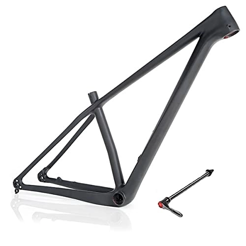 Mountain Bike Frames : MTB Carbon Frame 29er Carbon Fiber Mountain Bike Frame 15'' / 17'' / 19'' XC BOOST Trail Mountain Bicycle Frame Disc Brake Thru Axle Rear Spacing 142X12mm (Color : Matte black, Size : 19x29IN)