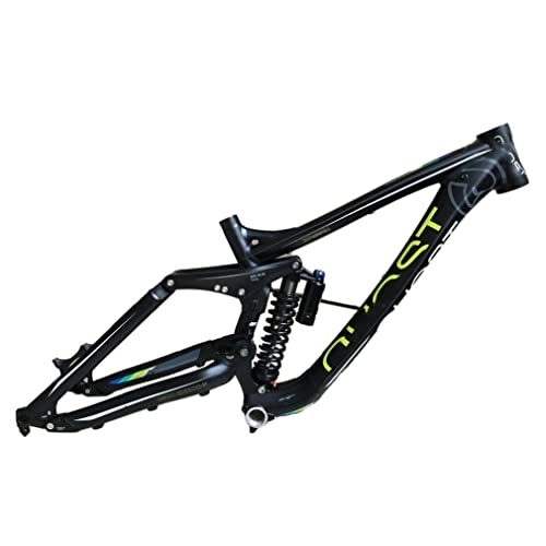 Mountain Bike Frames : MTB Downhill Suspension Frame Travel 200mm 26 / 7.5er Trail Mountain Bike Frame Disc Brake Thru Axle Aluminium Alloy Bicycle Frame XC / AM / DH , With Rear Shock Absorber ( Color : Black , Size : L / Large )