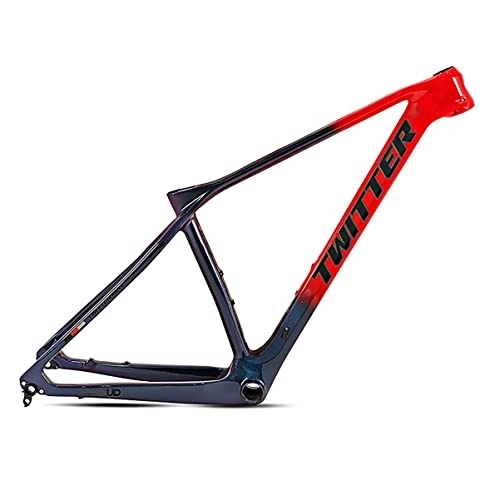 Mountain Bike Frames : MTB Frame 15 / 17 / 19'' XC Mountain Bike Frame Disc Brake Thru Axle 12X142MM Discoloration BB92 Bicycle Frame For 29inches Wheel (Color : Red, Size : 15x29'')