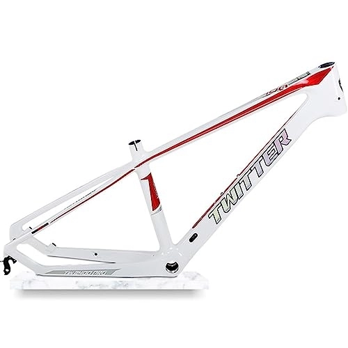 Mountain Bike Frames : MTB Frame 24er Hardtail Mountain Bike Frame 13.5'' Disc Brake Bicycle Frame XC Quick Release Axle 135mm BSA68 Routing Internal (Color : White red)