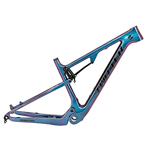 Mountain Bike Frames : MTB Frame 27.5 / 29er Carbon Full Suspension Frame Travel 120mm Discoloration Tail Mountain Bike Frame XC / AM Disc Brake Thru Axle 12x148mm Boost Bicycle Frame BSA73 ( Color : Black , Size : 27.5x15'' )