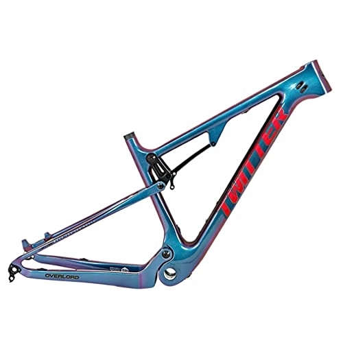 Mountain Bike Frames : MTB Frame 27.5 / 29er Carbon Full Suspension Frame Travel 120mm Discoloration Tail Mountain Bike Frame XC / AM Disc Brake Thru Axle 12x148mm Boost Bicycle Frame BSA73 ( Color : Red , Size : 27.5x15'' )
