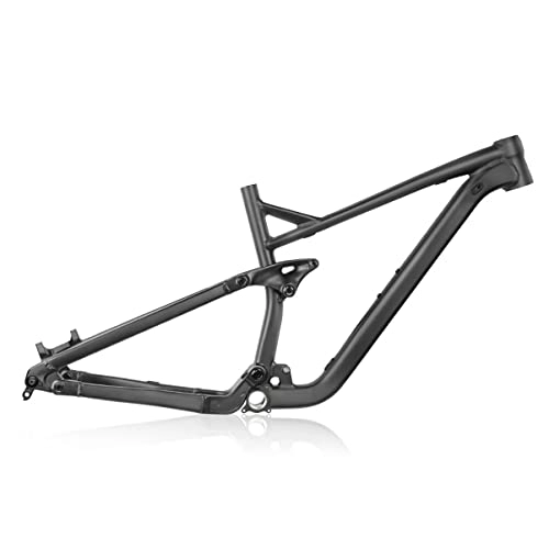 Mountain Bike Frames : MTB Frame 27.5 / 29er DH Softtail Mountain Bike Frame 17'' / 19'' Travel 150mm Aluminum Alloy Disc Brake Thru Axle BOOST 12X148mm BSA73 Bicycle Frame (Color : Svart, Size : 17x27.5'')