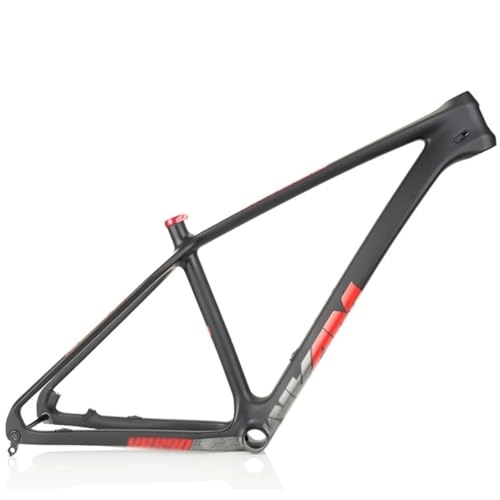 Mountain Bike Frames : MTB Frame 27.5er Hardtail Mountain Bike Frame 15'' / 17''' Full Carbon Bicycle Frame Thru Axle 148mm Disc Brake BB92mm Internal Routing (Color : Red, Size : 27.5x17")