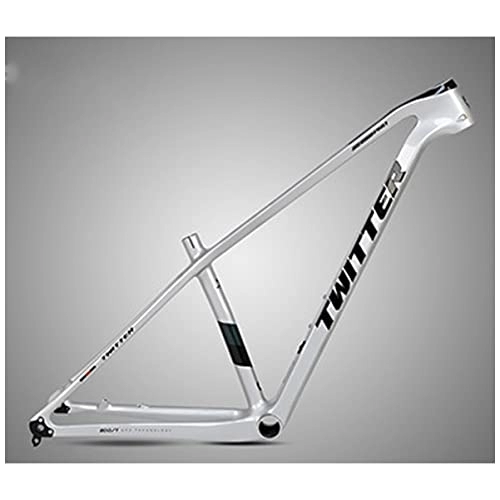 Mountain Bike Frames : MTB Frame 29er Mountain Bike Frame 15'' / 17'' / 19'' Carbon Fiber Disc Brake Bicycle Frame Thru Axle 148mm BB92 BOOST Frame Routing Internal (Color : Sliver, Size : 15x29in)