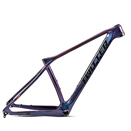 Mountain Bike Frames : MTB Frame 29IN Carbon Fiber Mountain Bike Frame 15'' / 17'' / 19'' Disc Brake Routing Internal XC Bicycle Frame Thru Axle 142mm BB92 (Color : Discoloration, Size : 15x29IN)