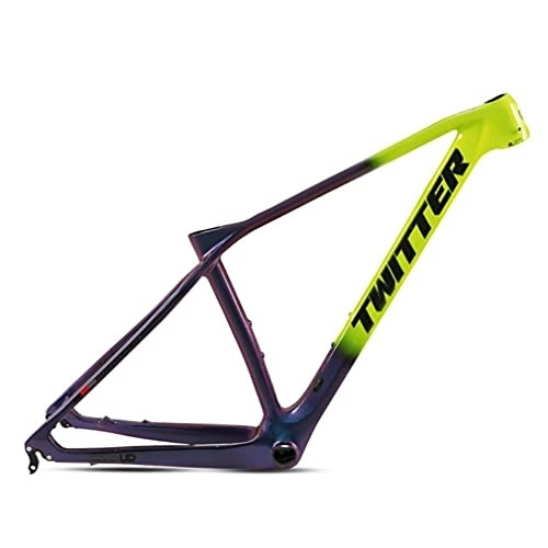 Mountain Bike Frames : MTB Frame Carbon 27.5er / 29er Hardtail Mountain Bike Frame 15'' / 17'' / 19'' Disc Brake Discoloration Frame Ultralight Quick Release Axle 135mm，For 27.5 / 29 Inch Wheels ( Color : Green , Size : 27.5x15'' )
