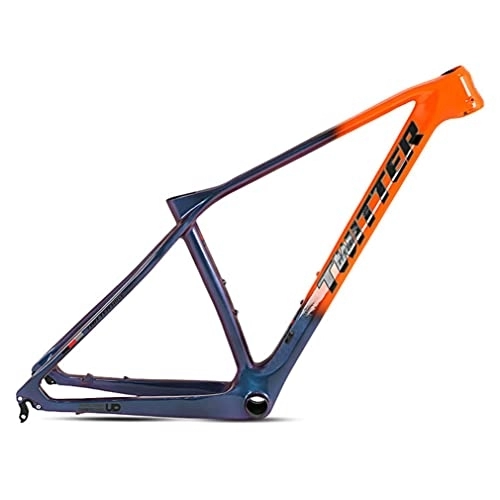 Mountain Bike Frames : MTB Frame Carbon 27.5er / 29er Hardtail Mountain Bike Frame 15'' / 17'' / 19'' Disc Brake Discoloration Frame Ultralight Quick Release Axle 135mm，For 27.5 / 29 Inch Wheels ( Color : Orange , Size : 29x15'' )