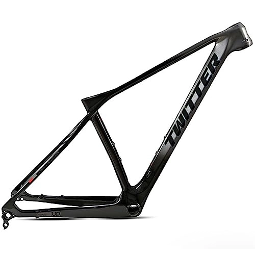 Mountain Bike Frames : MTB Frame Carbon 27.5er / 29er Hardtail Mountain Bike Frame15'' / 17'' / 19'' Disc Brake Thru Axle 12 * 142mm BB92mm Routing Internal (Color : Black gray, Size : 29x19'')