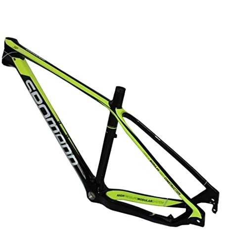 Mountain Bike Frames : OKUOKA Bike Front Suspension Bike Frames T800 carbon fiber MTB Mountain bike frame 27.5ER, 142x12mm and 135x10mm compatible (Color : Yellow, Size : 27x17)