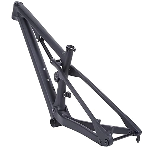Mountain Bike Frames : OKUOKA Bike Front Suspension Bike Frames T800 Carbon fiber suspension mountain bike frame 148x12mm Boost full suspension Bicycle Accessories 27.5 / 29ER (Color : Black, Size : 27.5x15.5in)